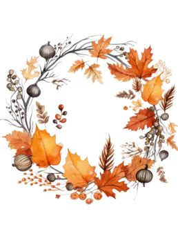 Wreath From Autumn Elements, Wreath, Autumn, Fall PNG Transparent Clipart Image and PSD File for ...