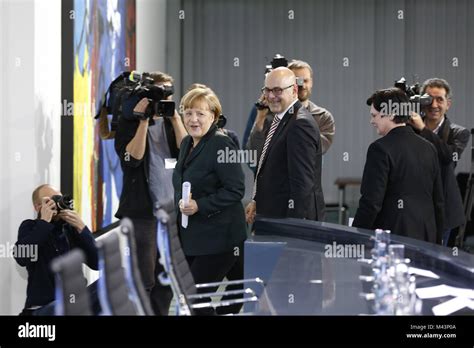 Merkel and German Prime Ministers joint press conference Stock Photo ...