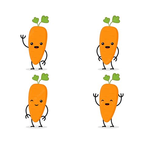 Premium Vector Collection Of Cute Carrot Character Mascot Vector Illustrations Great For