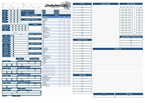 Character Sheet Pathfinder Editable - dlystormpath