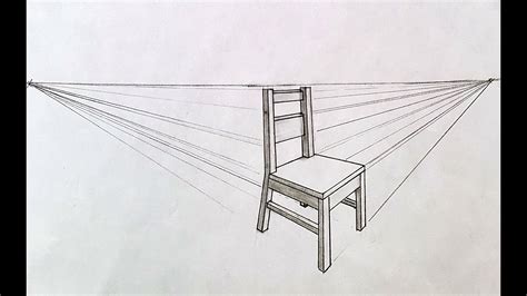 How To Draw A Chair In Point Perspective Youtube