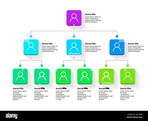 Infographic Template Business Hierarchy With People Icons And Text Vector Illustration Stock