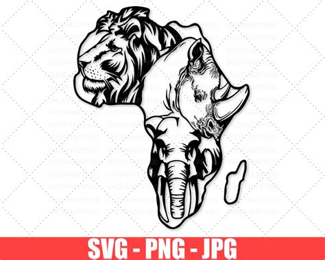 African Animals Svg Africa Map Svg Safari Svg Lion - Etsy