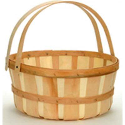 Retail Display Fixtures | Baskets & Crates - Wooden | 1 Bushel Shallow Wood Basket with Two Wood ...