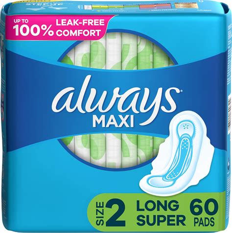 Always Maxi Feminine Pads For Women Size 2 Long Super