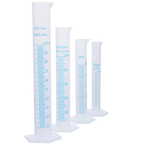 Graduated Measuring Cylinder 4pcs Plastic S Graduated Test Tubes Set Lab Cylinder Flasks 5ml