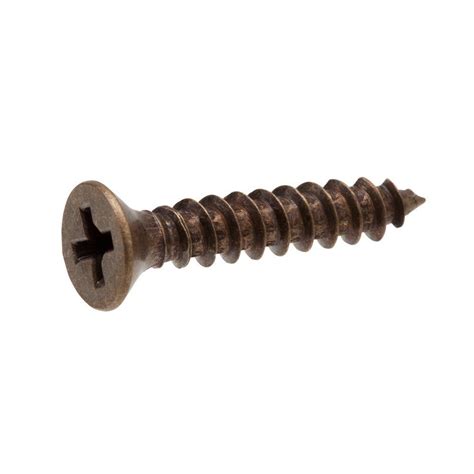 Everbilt 9 X 1 In Antique Brass Door Hinge Screws 18 Pack 18059 The Home Depot