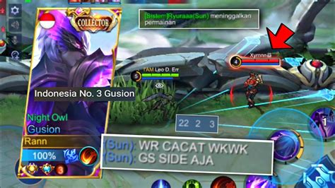 GUSION KU DI KATAIN C4C4T GUSION OFFLANE GENDONG TIM AFK FEED B4C0T