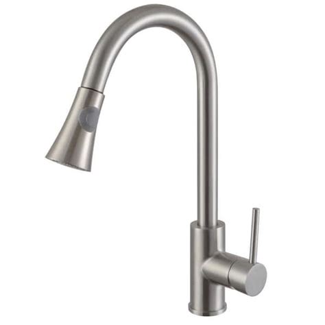 Luxurious Single Handle Pull Down Sprayer Kitchen Faucet In Brushed Nickel Ypg310 The Home Depot