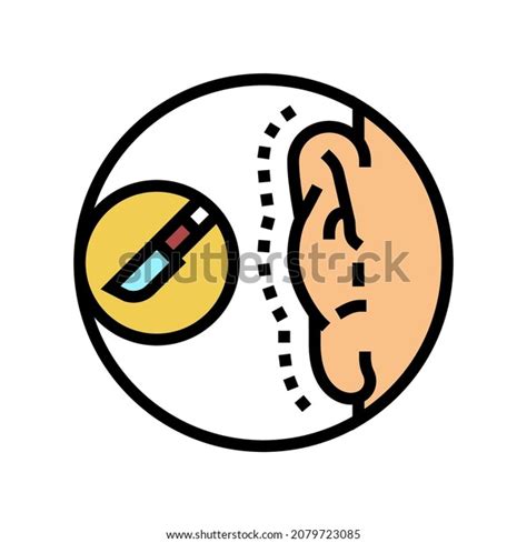 Otoplasty Surgery Color Icon Vector Otoplasty Stock Vector Royalty