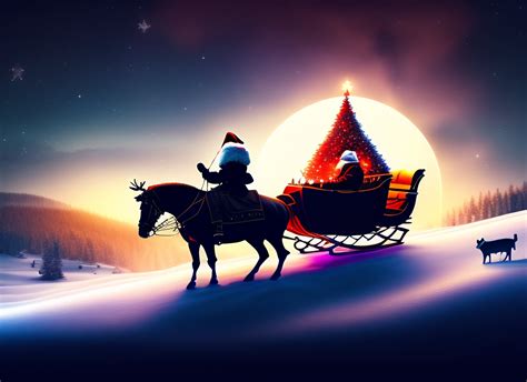 Santas Sleigh Wallpapers 4k Hd Santas Sleigh Backgrounds On Wallpaperbat