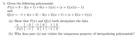 Answered 5 Given The Following Polynomials Bartleby