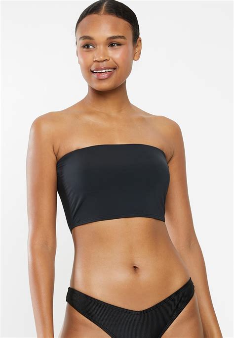 Longline Bandeau Bikini Top Black Cotton On Bikinis Superbalist