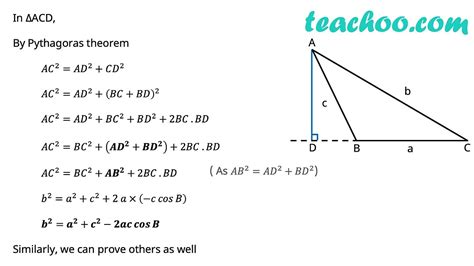 Law of Cosine (Cosine Law) - with Examples and Proof - Teachoo