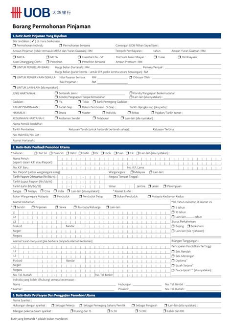 Pdf Page 1 Uob X Etafi Borang Permohonan Pinjaman 1 Butir Butir Pdfslidenet