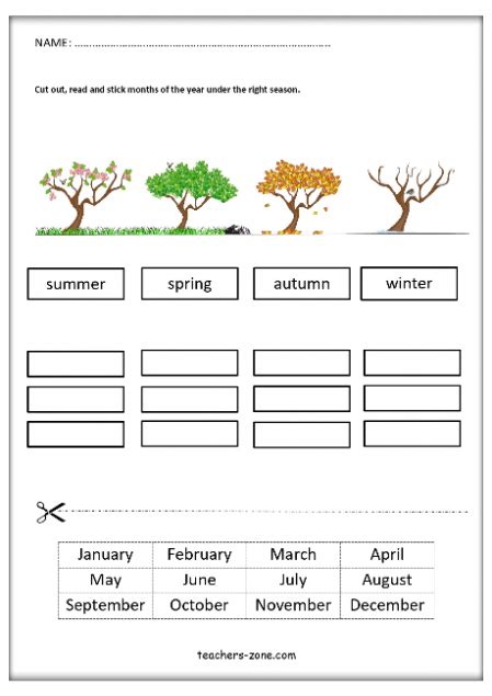 Free Months Worksheets Teachers Zone Worksheets Library