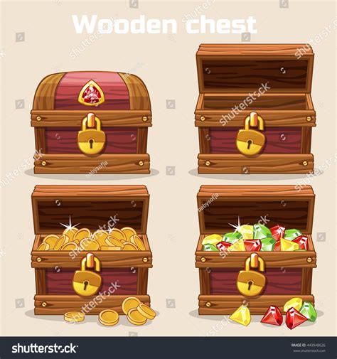 Opened And Closed Antique Treasure Chest Vector Royalty Free Stock