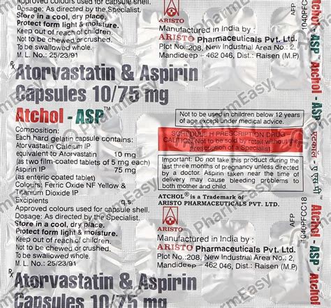 Atchol Asp Mg Strip Of Capsules Uses Side Effects Price