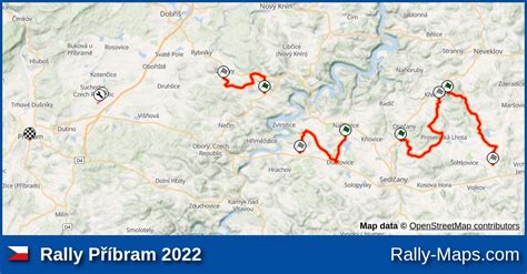 Streckenverlauf Rally Příbram 2022 RallyeKarte de