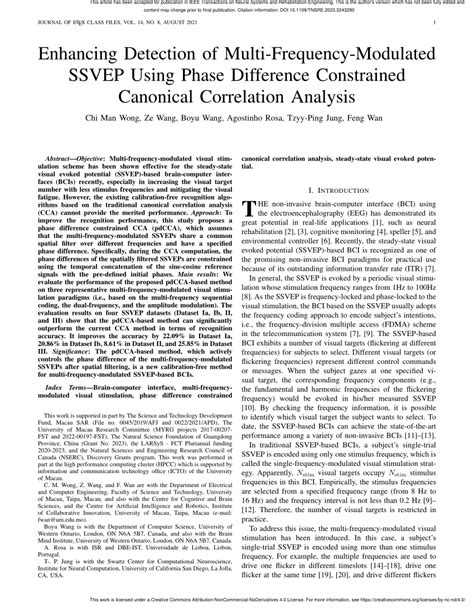 Pdf Enhancing Detection Of Multi Frequency Modulated Ssvep Using