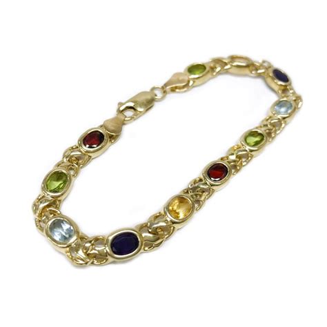 14 Karat Multi Gemstone Bracelet For Sale At 1stdibs