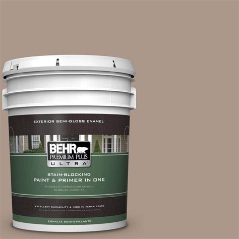 BEHR Premium Plus Ultra 5-gal. #N230-4 Chic Taupe Semi-Gloss Enamel ...