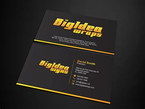 Elegant Playful Business Card Design For Bigidea Wraps Inc By Hakima