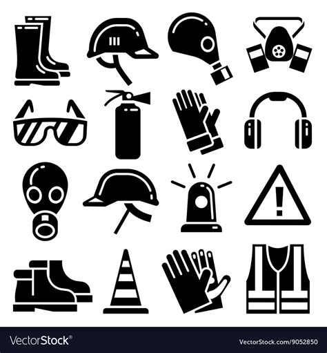 Personal Protective Equipment Icons Set Royalty Free Vector