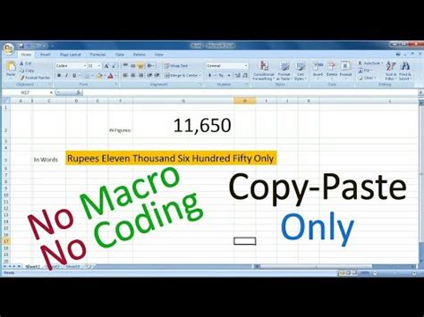 Excel Formula To Convert Numbers To Words In Rupees No Macro No Coding