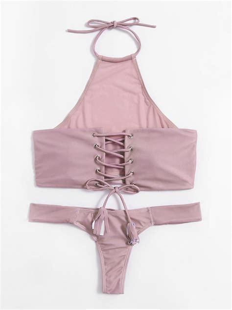 Shein Shein Criss Cross Ruched Detail Bikini Set Adorewe