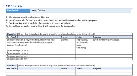 OKR Template & Guidance