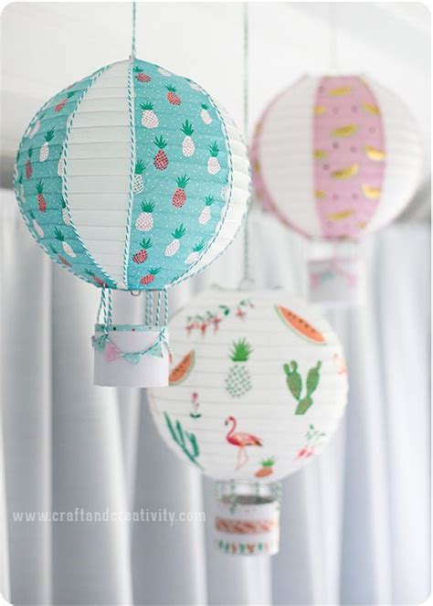 Fler Luftballonger Av Rislampor More Hot Air Balloon Lanterns Craft Creativity Pyssel