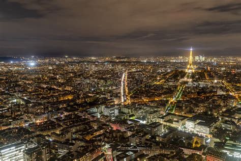 Paris Night View Aerial Panorama Stock Photo - Image of paris ...