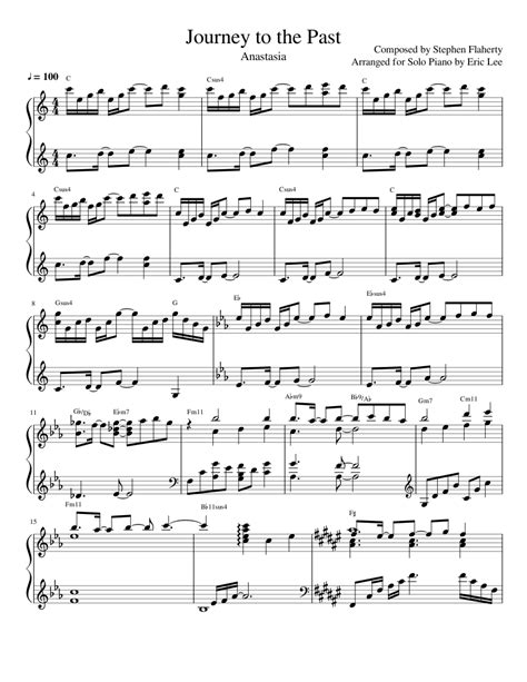 Anastasia - Journey to the Past - Piano Solo sheet music for Piano ...