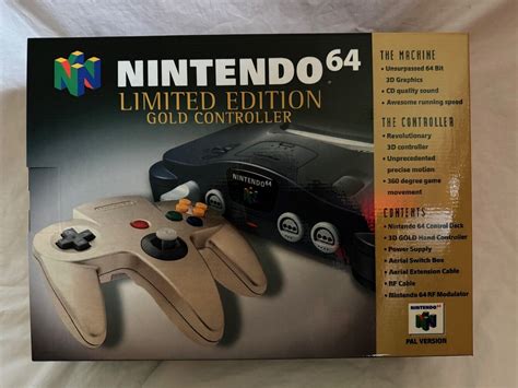 Nintendo 64 Gold Controller Console Box PAL English UK NUS-S-HJ-UKV