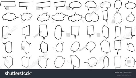 Speech Bubble Outline Vector Set Stock Vector (Royalty Free) 2241500545 ...