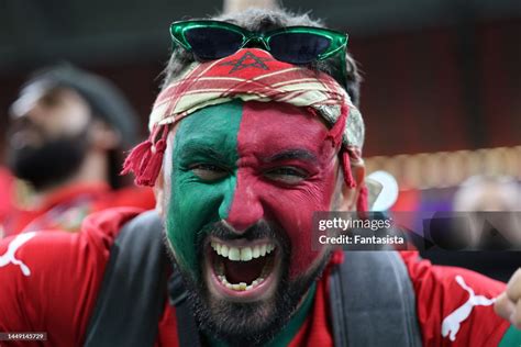 A Morocco Fan Reacts Prior To The Fifa World Cup Qatar 2022 Semi