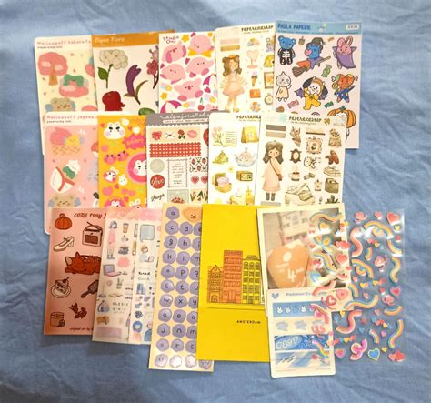 [TAKE ALL] Pink Cute Stationery Stickers, Hobbies & Toys, Stationary ...