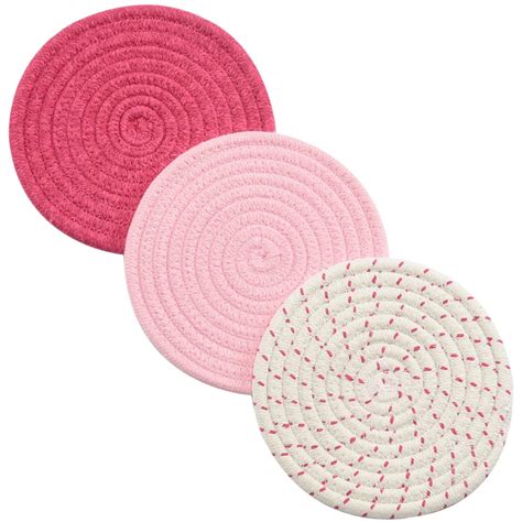 Pointerteck Set Of Kitchen Potholders Set Trivets Set Pure Cotton Thread Weave Hot Pot