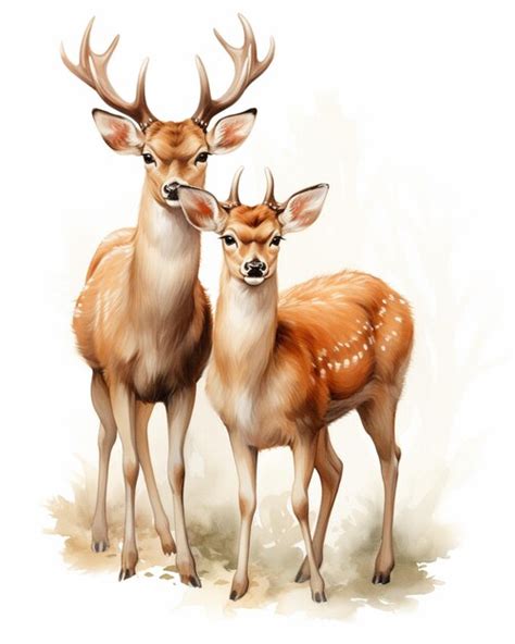 Premium AI Image There Are Two Deer Standing Next To Each Other On A