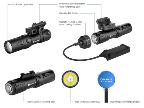 OLIGHT Odin Mini Compact MLok Mount Tactical Flashlight 1250 Lumens