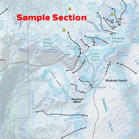 Backcountry Ski Map Mount Baker Washington