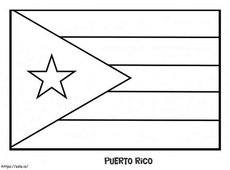 Flag Of Puerto Rico coloring page