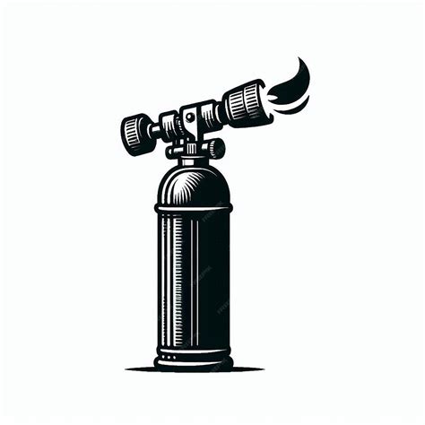 Premium Vector Butane Torch Silhouette Line Art Vector Illustration