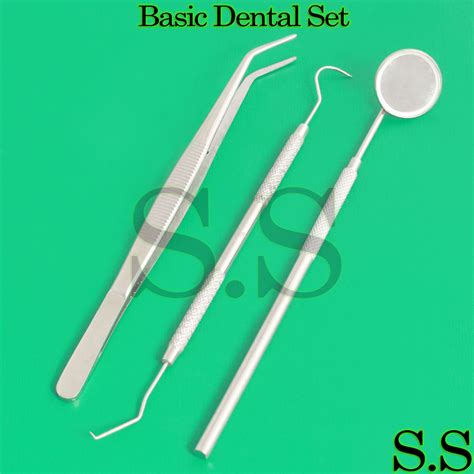 Instruments Basic Dental Set Mirror Explorer Probe Pliers Of Each