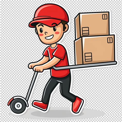 A Sticker With Delivery Man National Postal Worker Day Isolated On