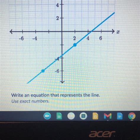 Write An Equation That Represents The Line Use Exact Numbers