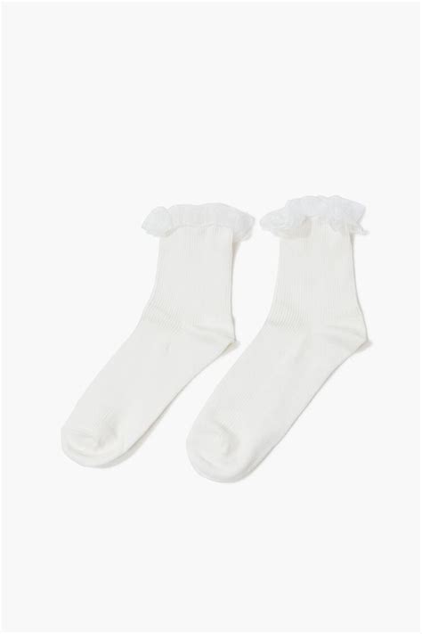 Ruffle Trim Crew Socks