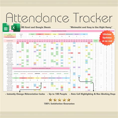 attendance tracker google sheets - GGBuddy4u