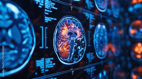 High-resolution medical brain scan display for advanced diagnostics ...